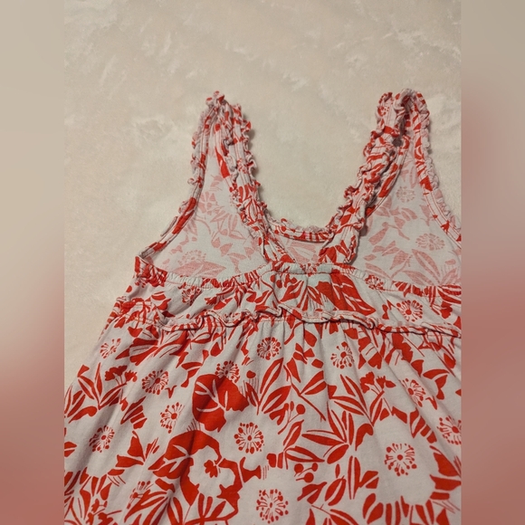 - Chaps summer Sun Dress. Size 8-10. Orange and white floral print. Razor … - Picture 3 of 8